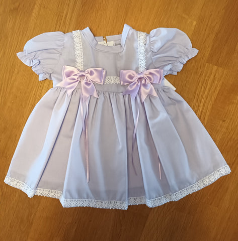Lilac Double Satin Bow Dress