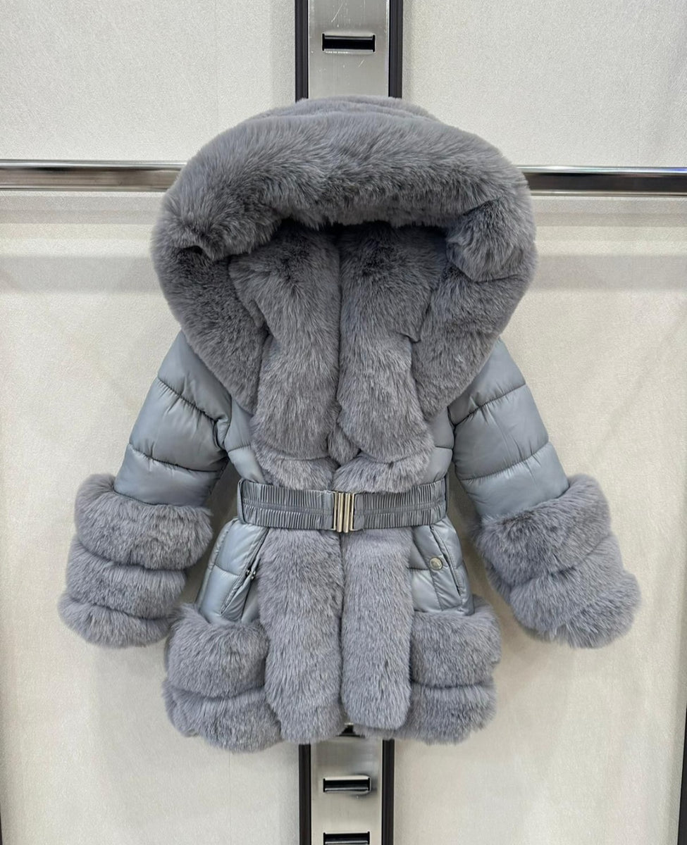 Fur Coat Winter Coat Fur Trim Coat – Little Beauties Boutique
