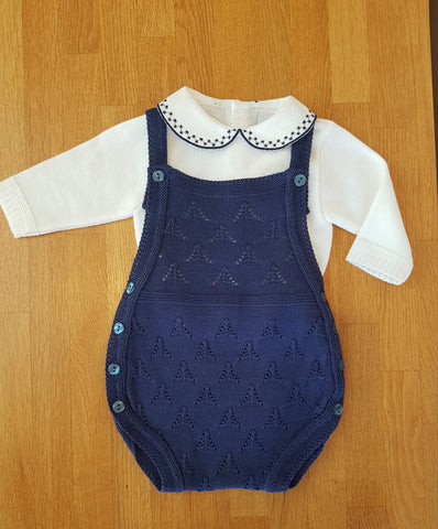 2 piece knitted dungaree set