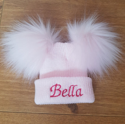 Personalised Double Pom Pom Hats