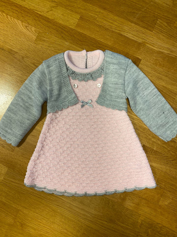 Girls 2 piece knitted dress and cardigan set