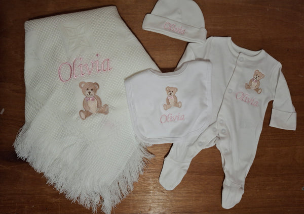 Personalised Teddy Bear 4 piece set