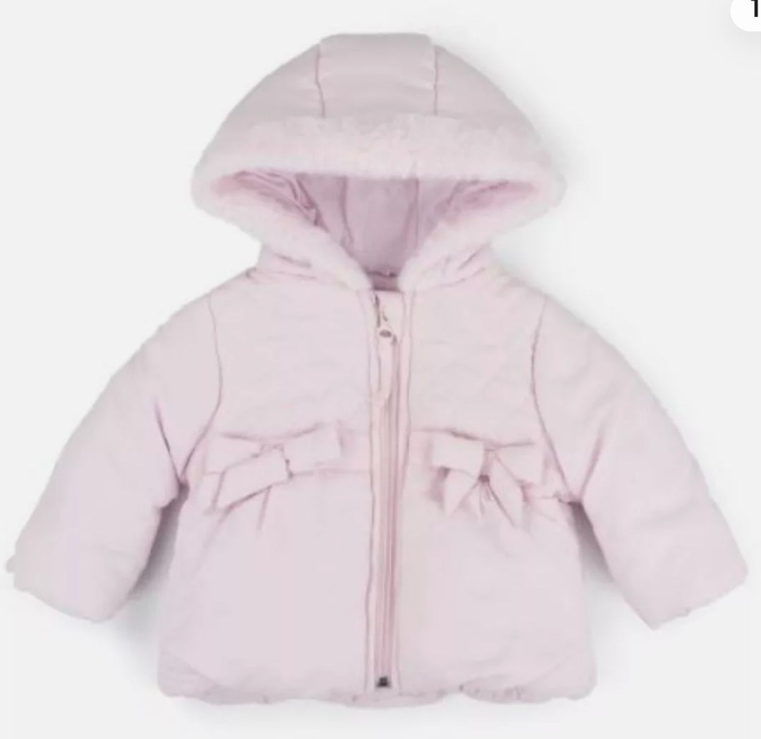 Baby Girls coat with fur trim around hood