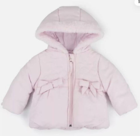 Baby Girls coat with fur trim around hood