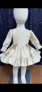 Beige bow dress