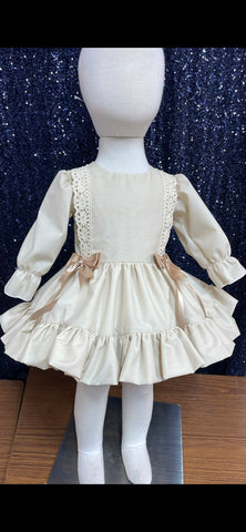 Beige bow dress