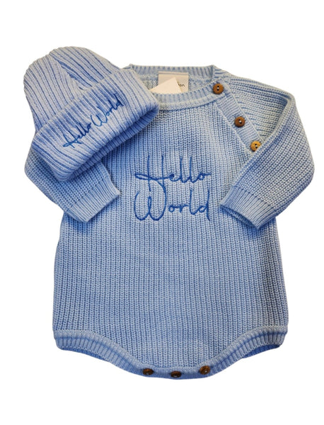 Hello world romper + Hat
