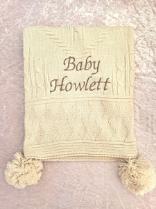 Personalised knitted blanket