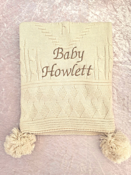 Personalised knitted blanket