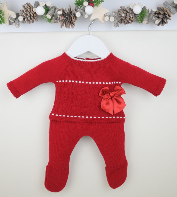 2 piece red knitted set