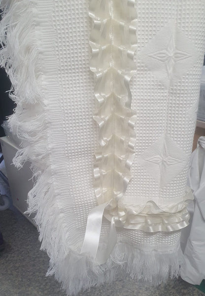 Personalised frill shawl/blanket