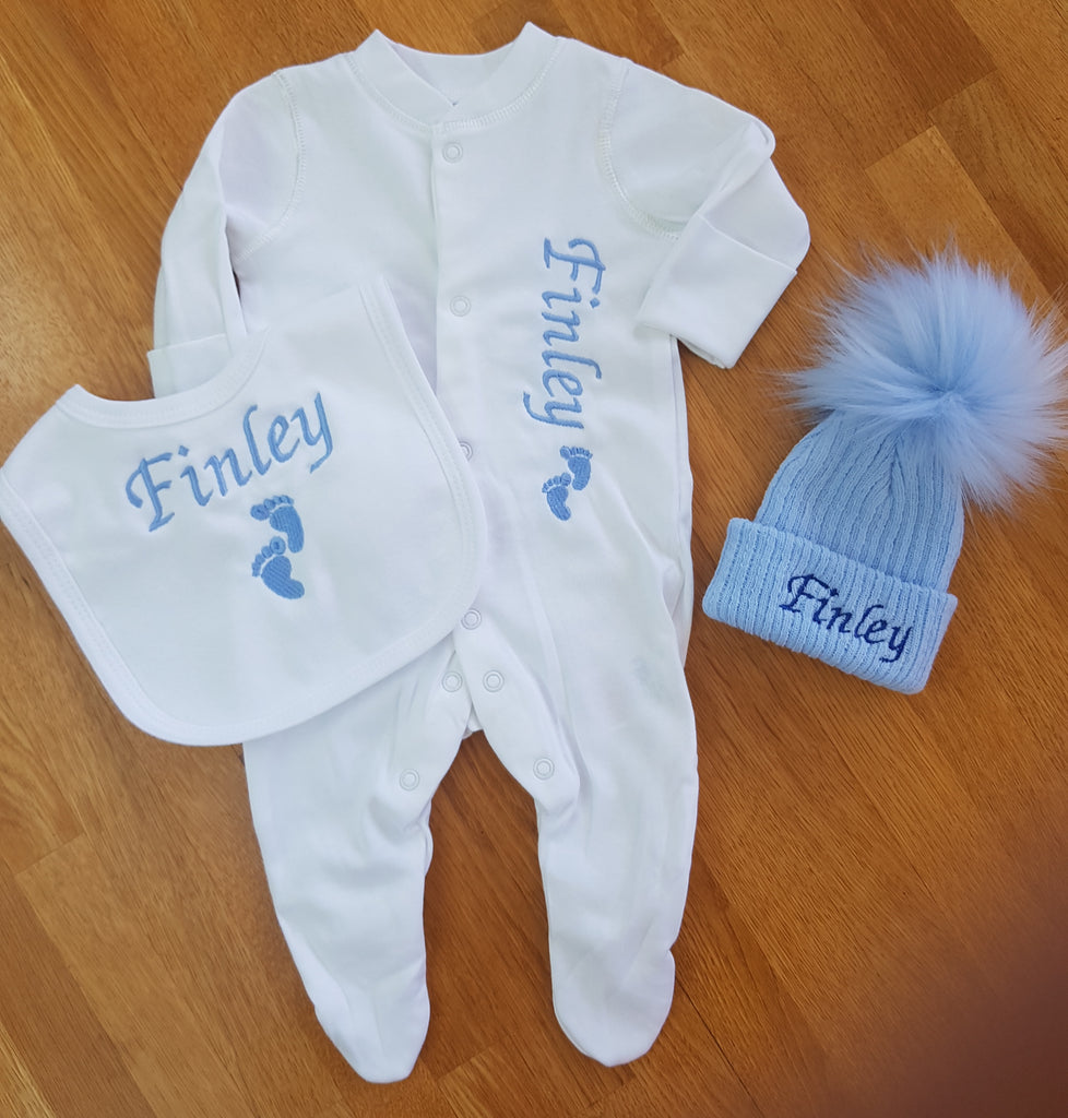 Personalised babygrow cheap and hat