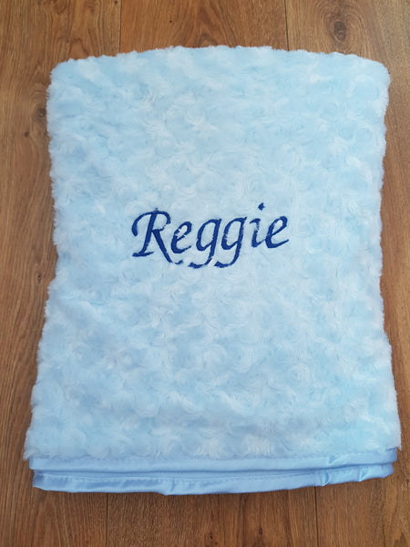 Supersoft personalised rosebud blanket