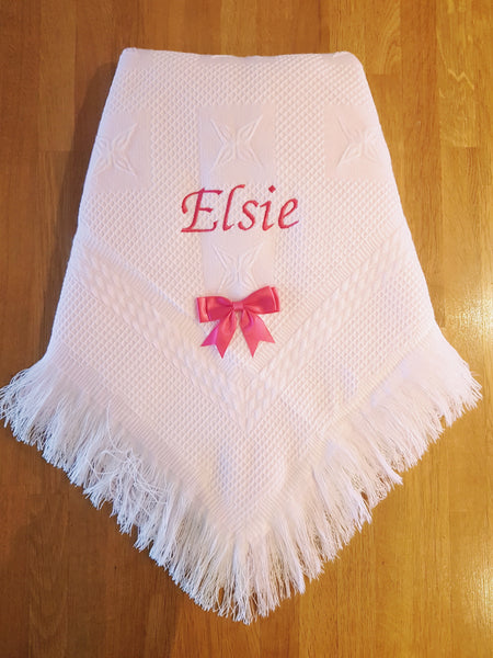 Personalised shawl/blanket with bow