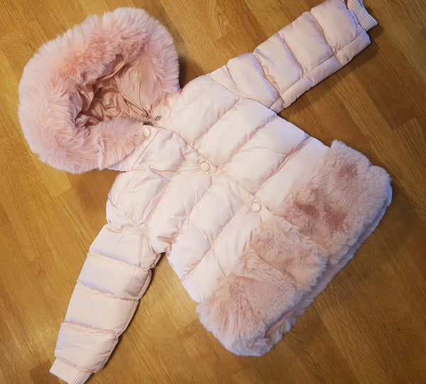 Fur lined puffa coat