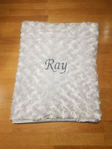 Supersoft personalised rosebud blanket