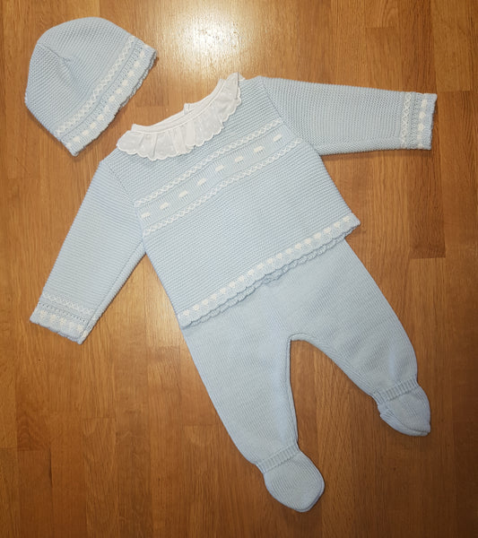 3 piece knitted Spanish baby set