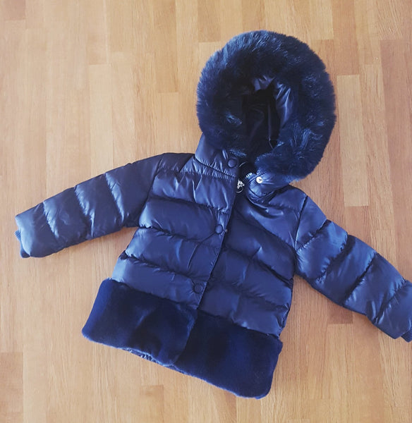 Fur lined puffa coat