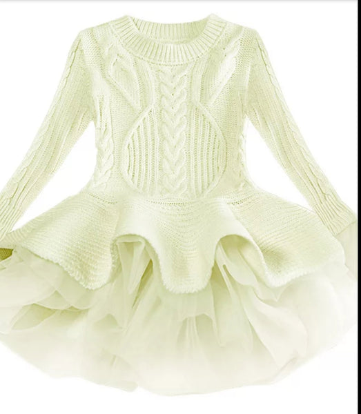 Knitted Frill Jumper Dress