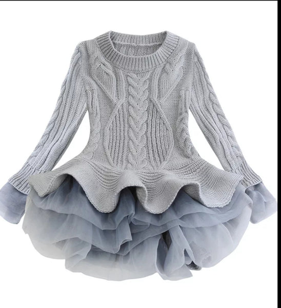 Knitted Frill Jumper Dress