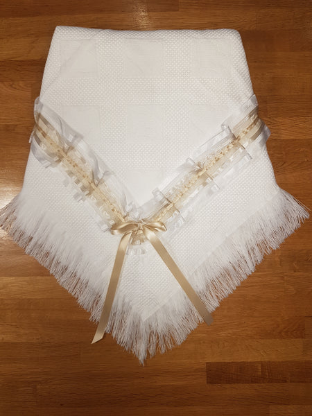 Personalised frill shawl/blanket