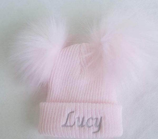 Personalised Double Pom Pom Hats