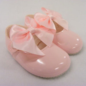 Soft Sole Satin Bow Pram Shoe