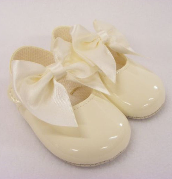 Soft Sole Satin Bow Pram Shoe