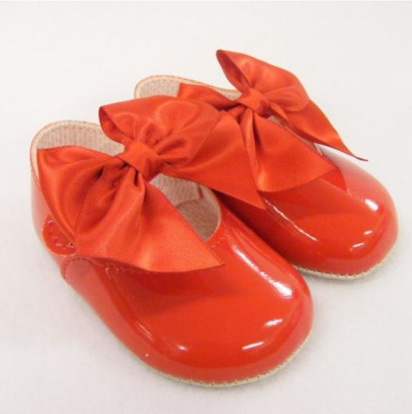 Soft Sole Satin Bow Pram Shoe