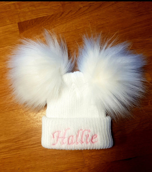 Personalised Double Pom Pom Hats