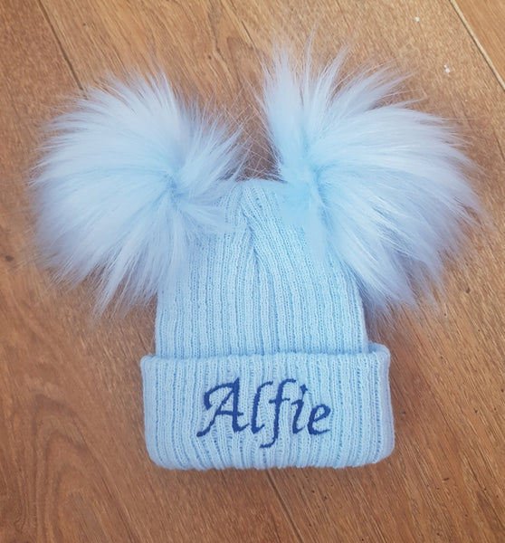 Personalised Double Pom Pom Hats