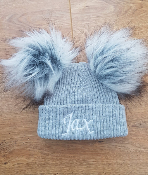 Personalised Double Pom Pom Hats