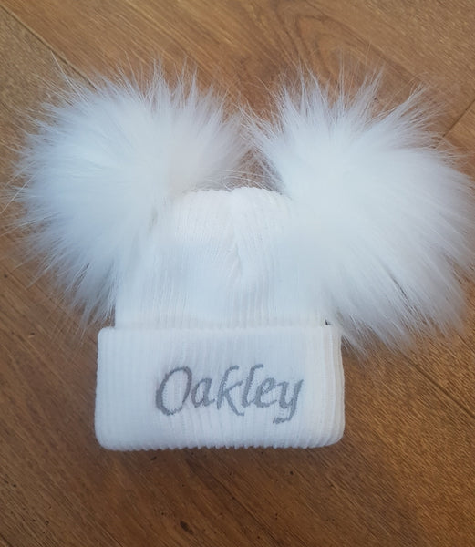 Personalised Double Pom Pom Hats