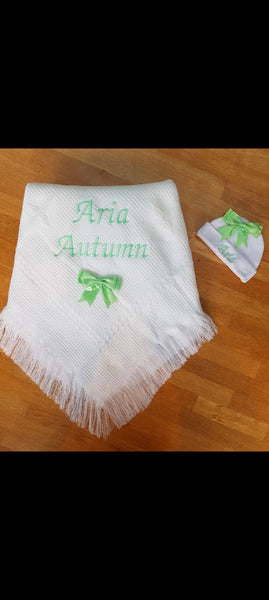 Personalised shawl/blanket with bow